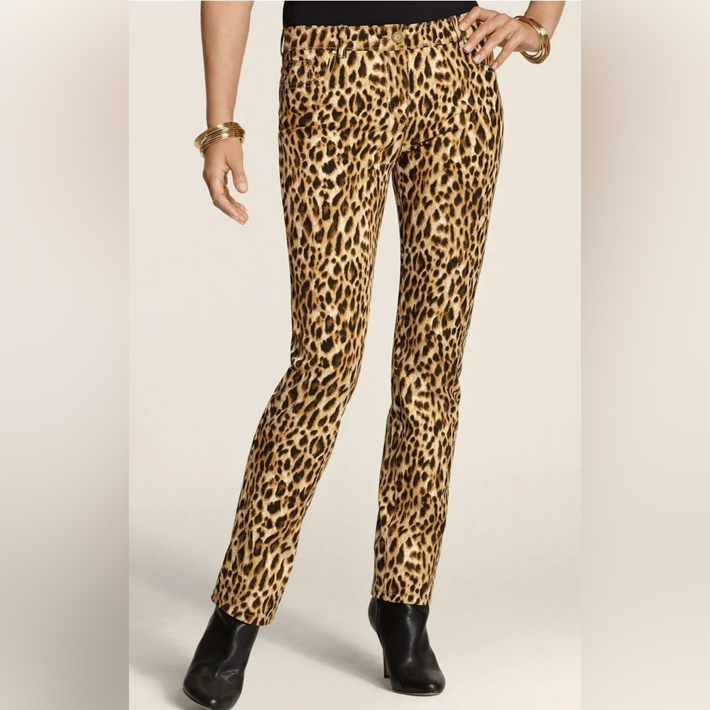 Chico's So Slimming Cheetah Jeans Size 0 - Small (4)